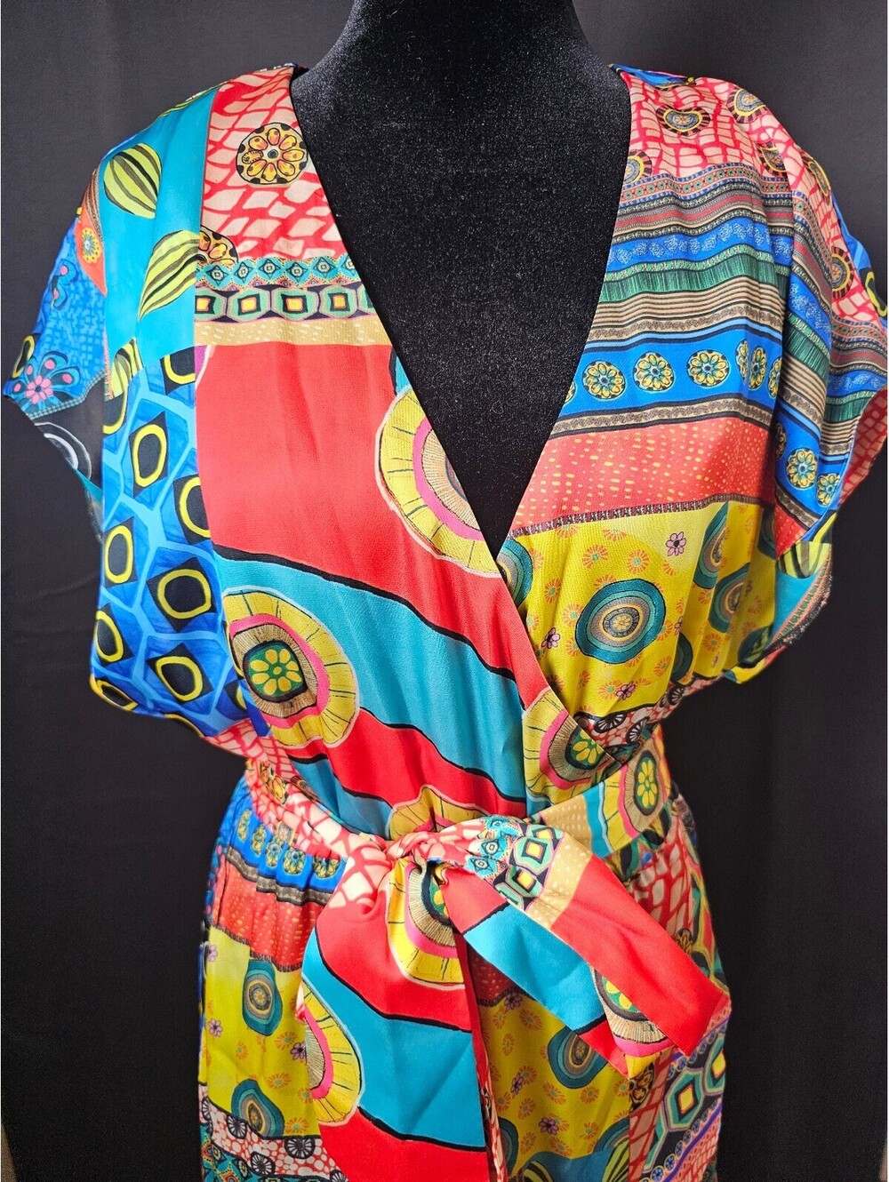 Alice & Olivia Dress Multicolor Women 8 Midi Dress Tie Waist